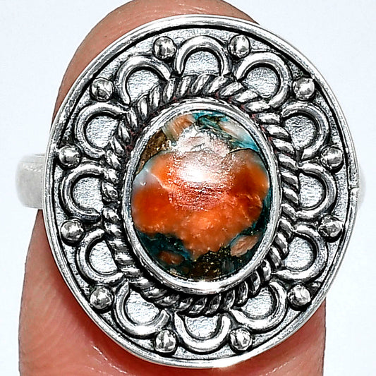 Spiny Oyster Turquoise - Arizona Ring size-8 R-1256 SDR243133