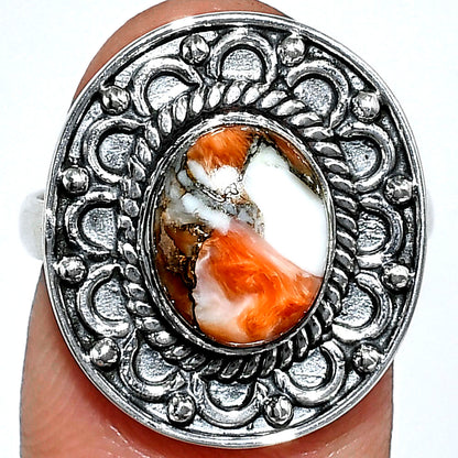 Spiny Oyster Turquoise - Arizona Ring size-7.5 R-1256 SDR243138
