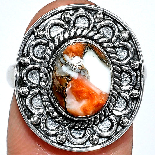 Spiny Oyster Turquoise - Arizona Ring size-7.5 R-1256 SDR243138