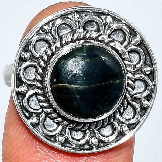 Natural Blue Tiger Eye Ring size-7 R-1256 SDR243148