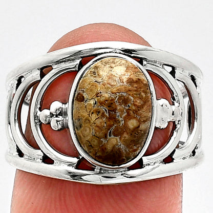 Natural Leopard Skin Jasper Ring size-7.5 R-1379 SDR243181