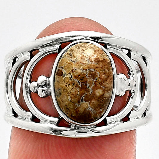 Natural Leopard Skin Jasper Ring size-7.5 R-1379 SDR243181