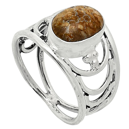 Natural Leopard Skin Jasper Ring size-7.5 R-1379 SDR243181