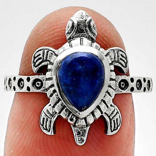 Tortoise - Natural Lapis Lazuli Ring size-7 R-1076 SDR243259