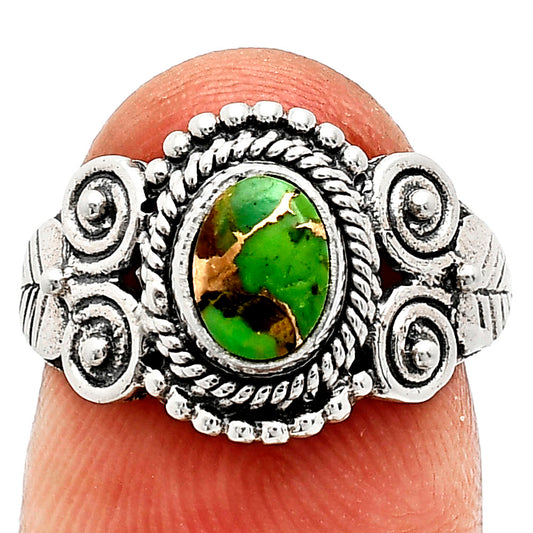 Copper Green Turquoise - Arizona Ring size-6 R-1280 SDR243634