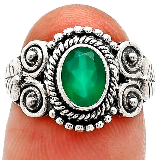 Natural Green Onyx Ring size-7 R-1280 SDR243675