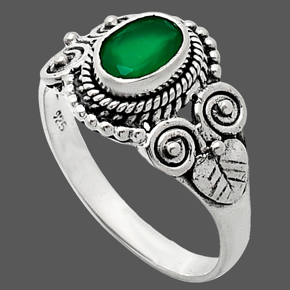 Natural Green Onyx Ring size-7 R-1280 SDR243675