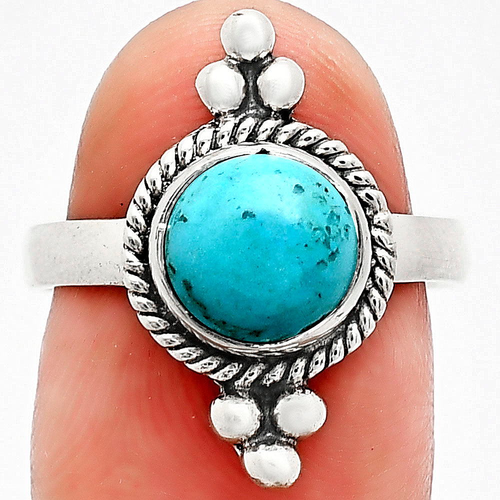 Natural Turquoise Nevada Aztec Mt Ring size-7.5 R-1127 SDR243754