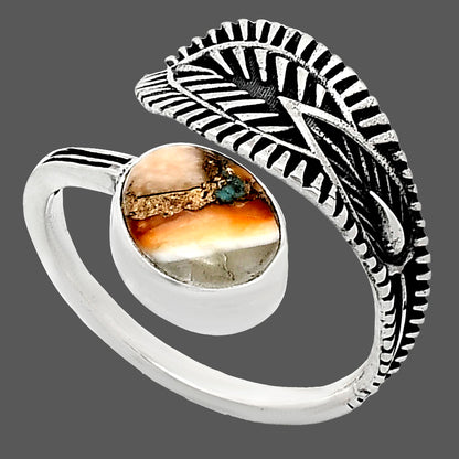 Adjustable Spiny Oyster Turquoise Ring size-8.5 R-1116 SDR243780