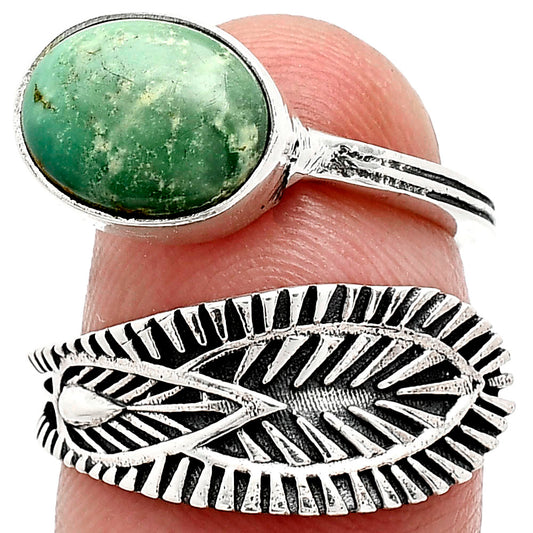 Adjustable - Natural Rare Turquoise Nevada Aztec Mt Ring size-6 R-1116 SDR243789