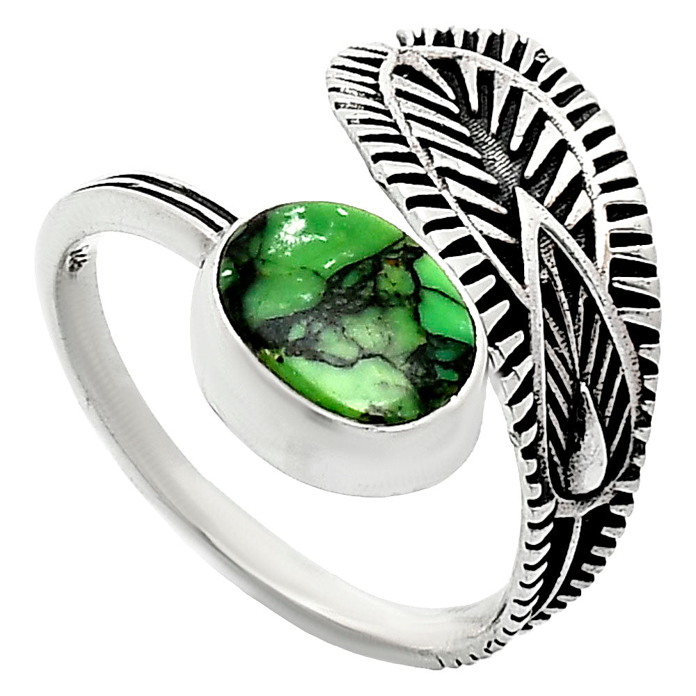 Adjustable - Green Matrix Turquoise Ring size-8 R-1116 SDR243800
