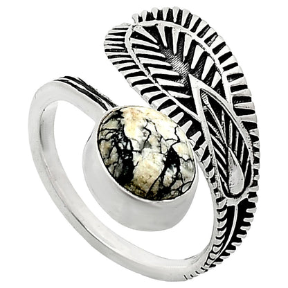 Adjustable Authentic White Buffalo Turquoise Nevada Ring size-7.5 R-1116 SDR243813