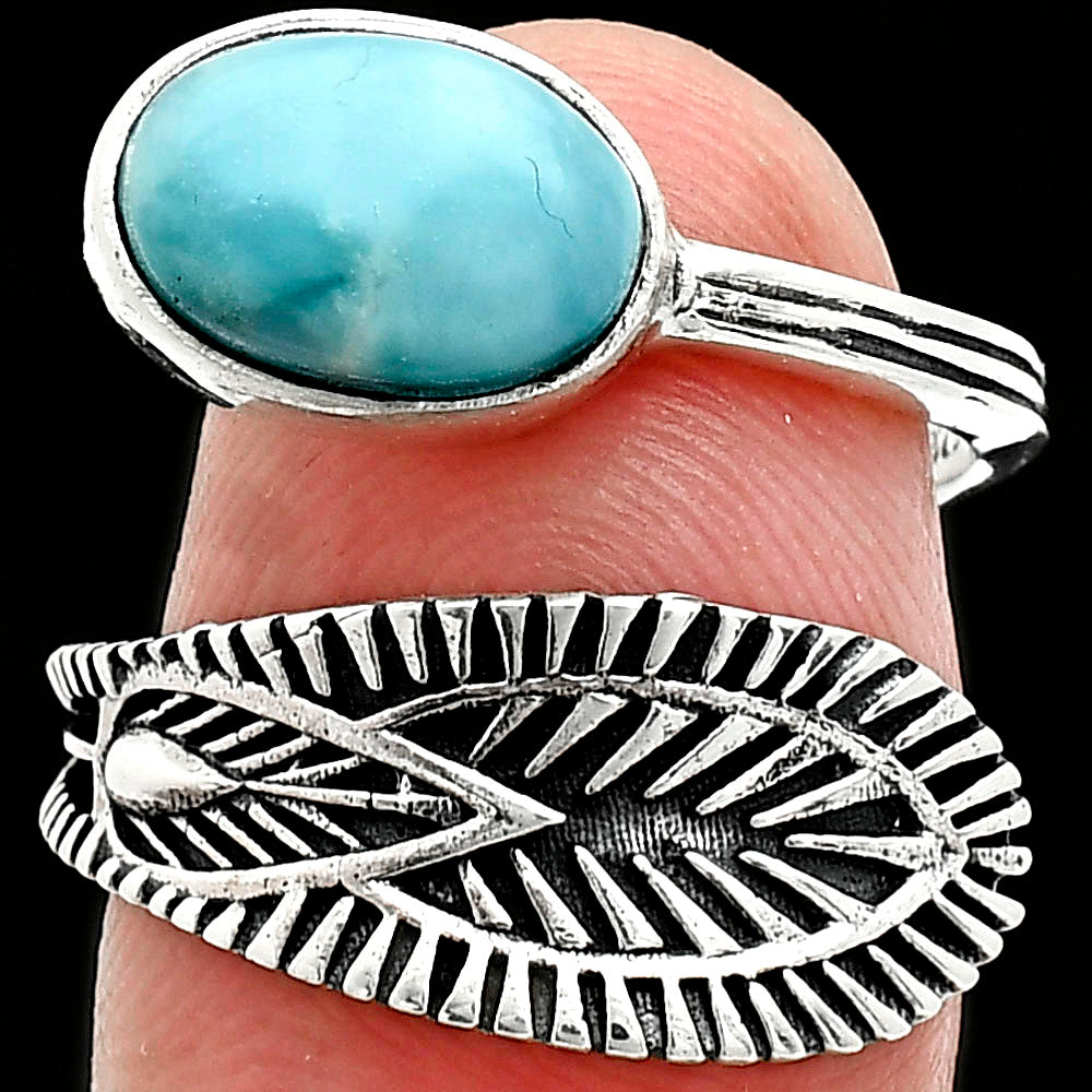 Adjustable - Larimar (Dominican Republic) Ring size-7.5 R-1116 SDR243817