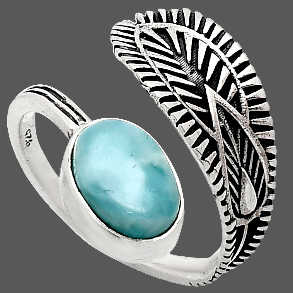 Adjustable - Larimar (Dominican Republic) Ring size-7.5 R-1116 SDR243817