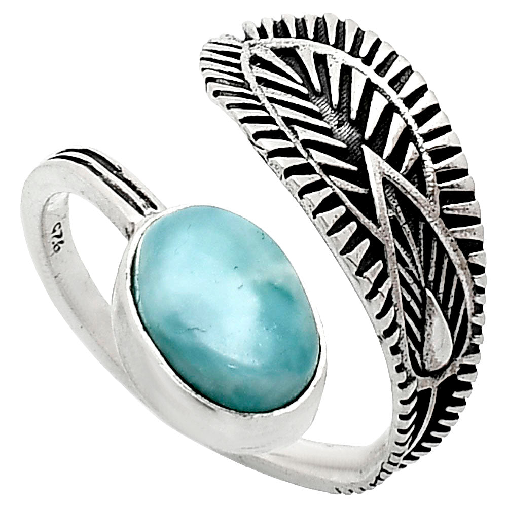 Adjustable - Larimar (Dominican Republic) Ring size-7.5 R-1116 SDR243817
