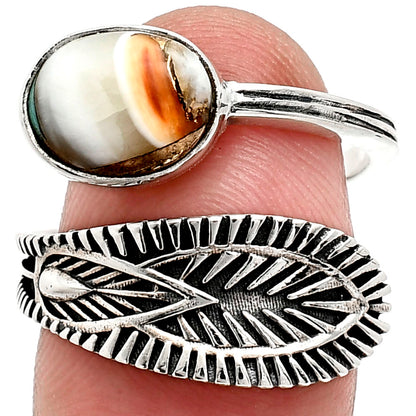 Adjustable - Spiny Oyster Turquoise Ring size-8 R-1116 SDR243832