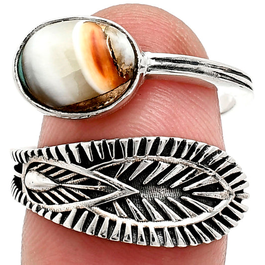 Adjustable - Spiny Oyster Turquoise Ring size-8 R-1116 SDR243832