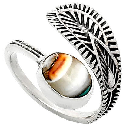 Adjustable - Spiny Oyster Turquoise Ring size-8 R-1116 SDR243832