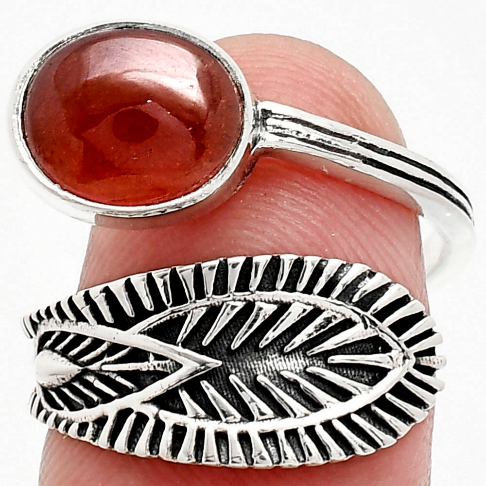 Adjustable - Hessonite Garnet Cab Ring size-7 R-1116 SDR243839