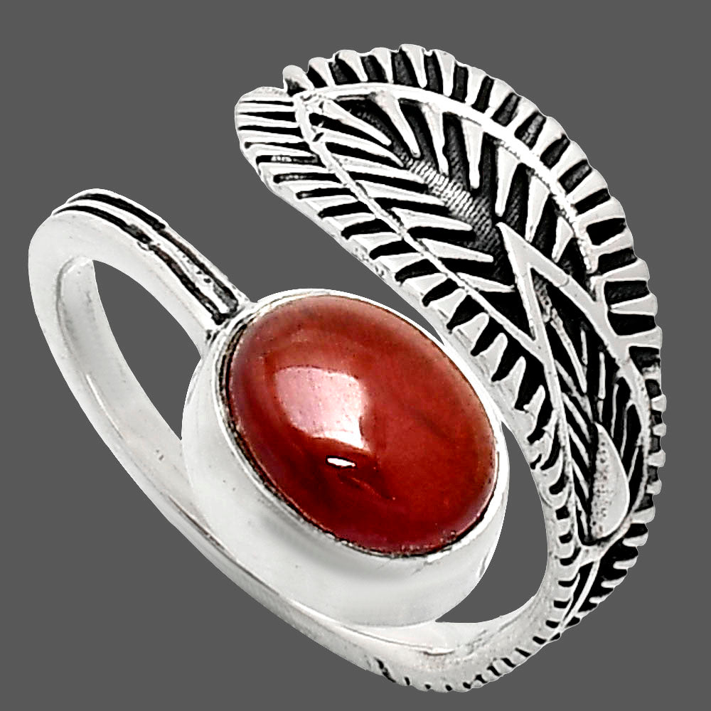 Adjustable - Hessonite Garnet Cab Ring size-7 R-1116 SDR243839