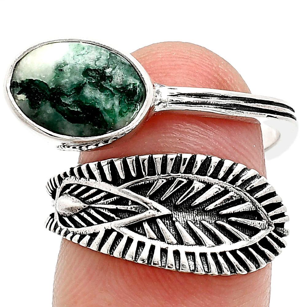 Adjustable - Green Mariposite Ring size-7.5 R-1116 SDR243844