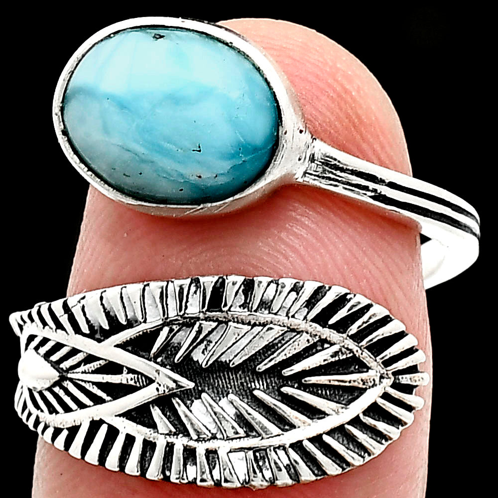 Adjustable - Larimar (Dominican Republic) Ring size-7.5 R-1116 SDR243849