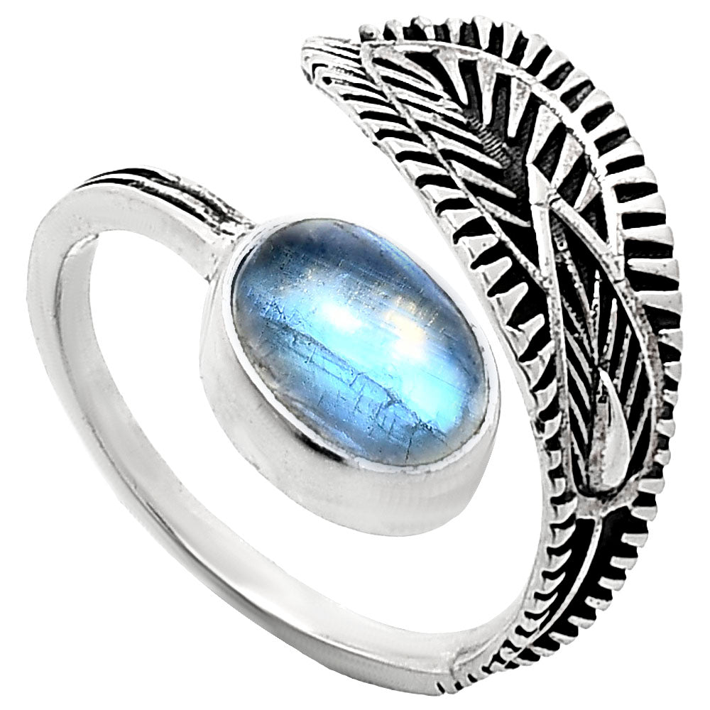 Adjustable - Rainbow Moonstone Ring size-7 R-1116 SDR243851