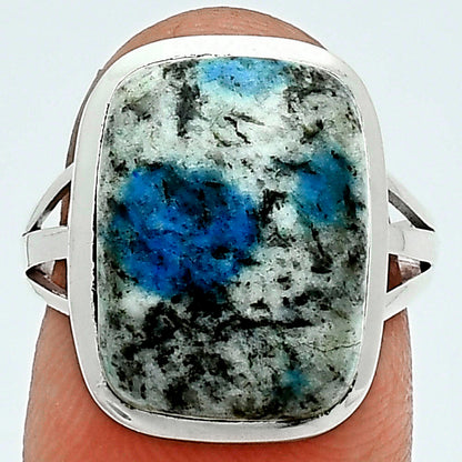 Natural K2 Blue - Azurite In Quartz Ring size-7 R-1006 SDR244058