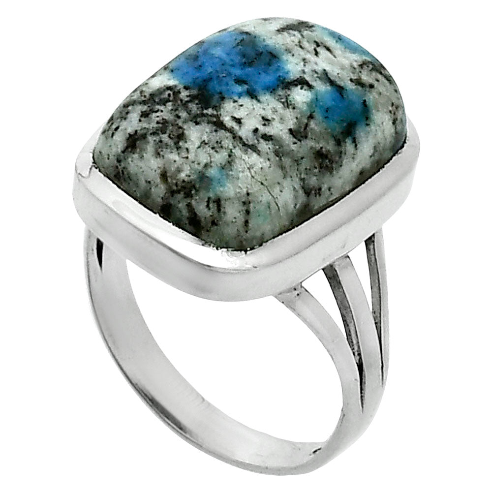 Natural K2 Blue - Azurite In Quartz Ring size-7 R-1006 SDR244058