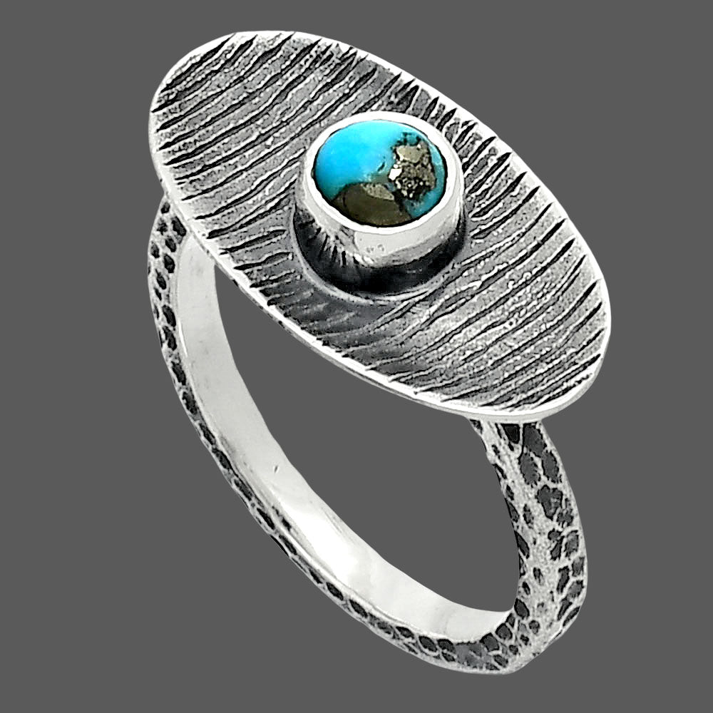 Kingman Turquoise With Pyrite Ring size-8 R-1573 SDR244194