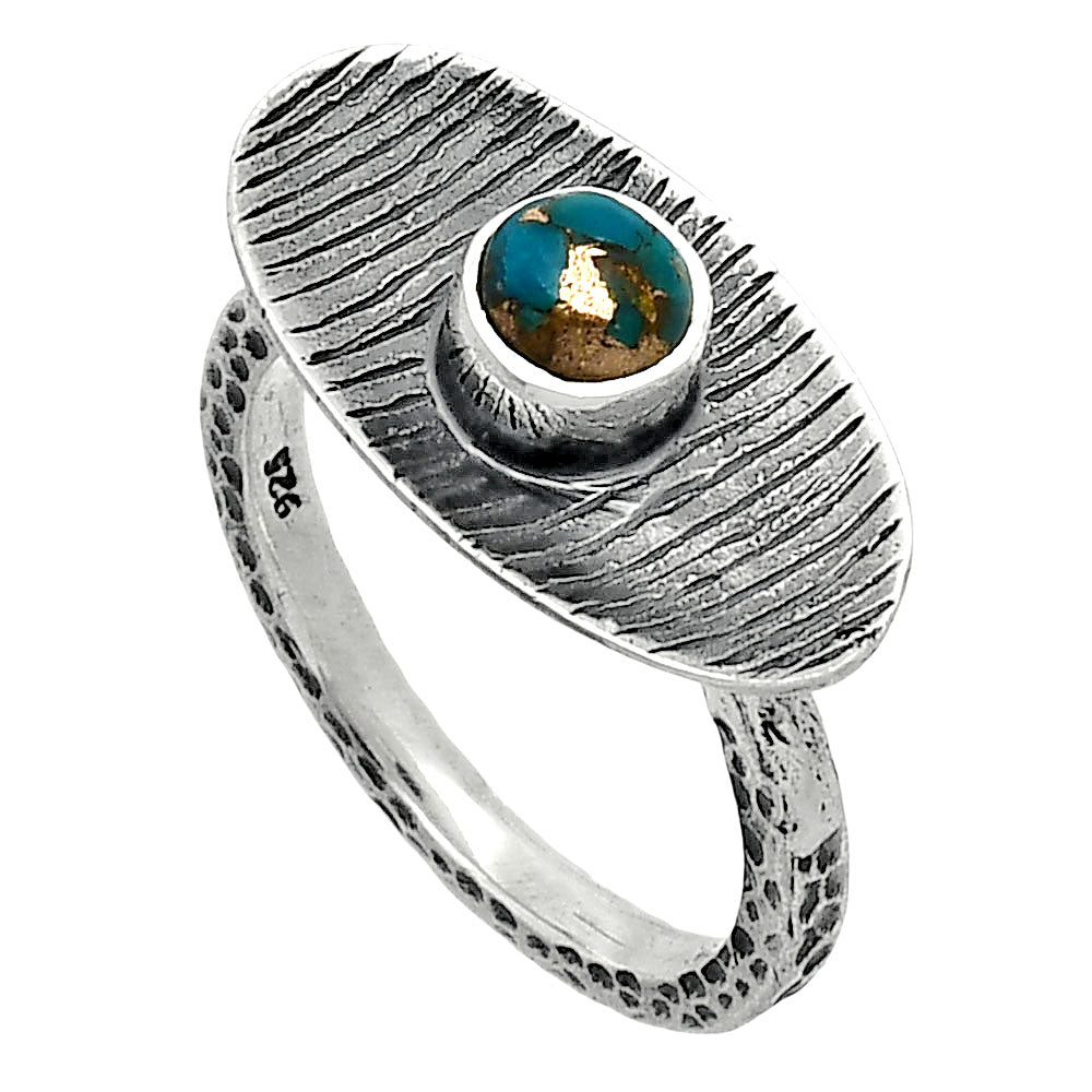 Copper Blue Turquoise - Arizona Ring size-7 R-1573 SDR244198