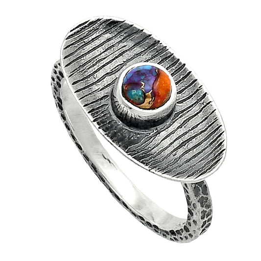 Kingman Orange Dahlia Turquoise Ring size-8.5 R-1573 SDR244214