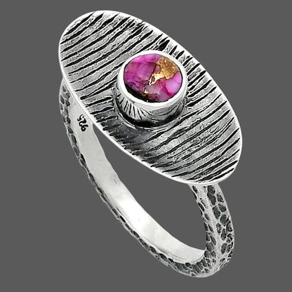 Kingman Pink Dahlia Turquoise Ring size-8.5 R-1573 SDR244230