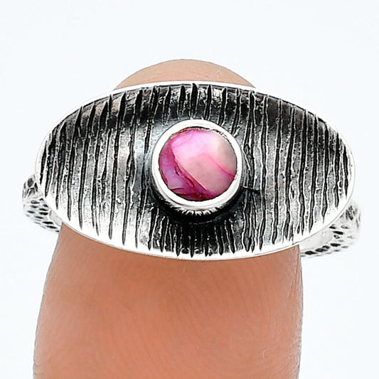 Kingman Pink Dahlia Turquoise Ring size-8.5 R-1573 SDR244236