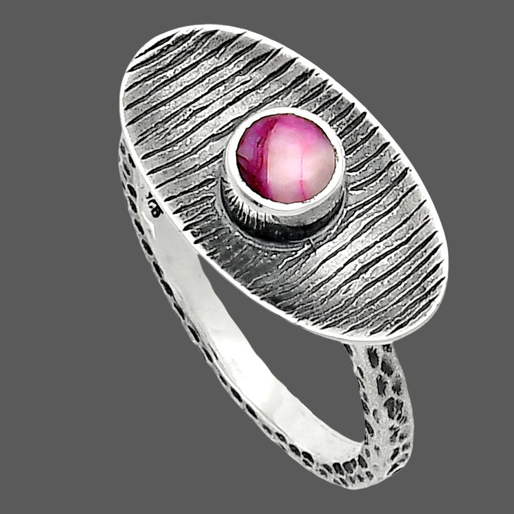 Kingman Pink Dahlia Turquoise Ring size-8.5 R-1573 SDR244236
