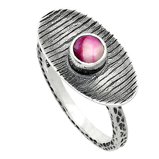 Kingman Pink Dahlia Turquoise Ring size-8.5 R-1573 SDR244236