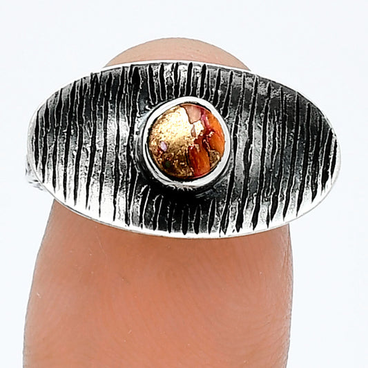Kingman Orange Dahlia Turquoise Ring size-6 R-1573 SDR244240