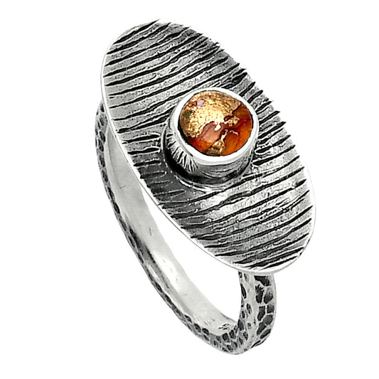 Kingman Orange Dahlia Turquoise Ring size-6 R-1573 SDR244240