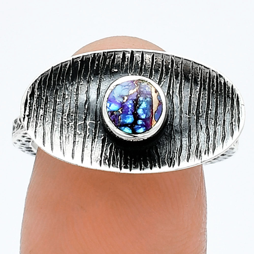 Kingman Purple Dahlia Turquoise Ring size-7 R-1573 SDR244242