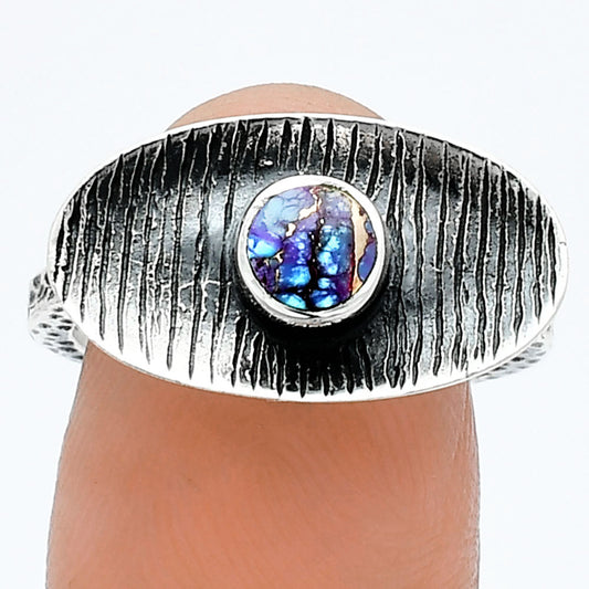 Kingman Purple Dahlia Turquoise Ring size-7 R-1573 SDR244242