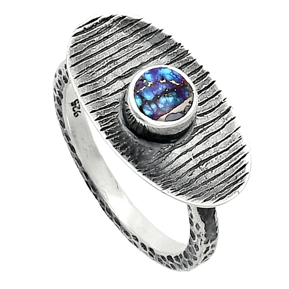 Kingman Purple Dahlia Turquoise Ring size-7 R-1573 SDR244242