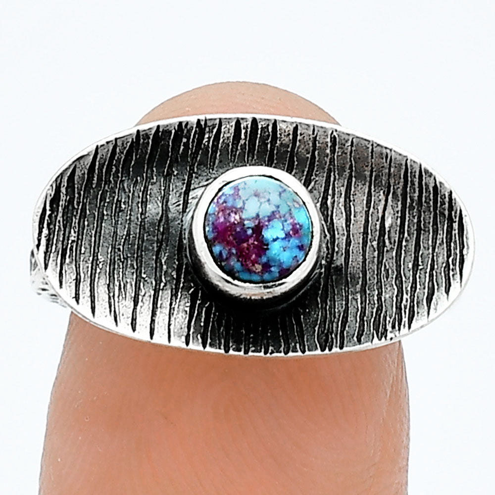 Kingman Purple Dahlia Turquoise Ring size-6 R-1573 SDR244243