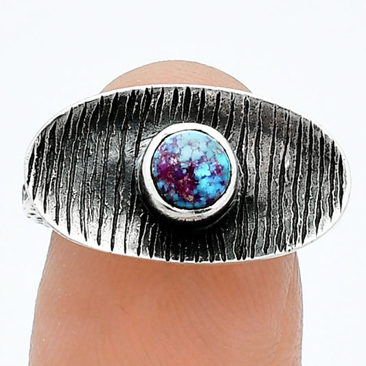 Kingman Purple Dahlia Turquoise Ring size-6 R-1573 SDR244243