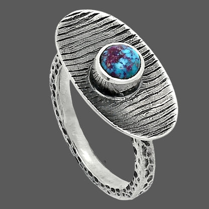 Kingman Purple Dahlia Turquoise Ring size-6 R-1573 SDR244243