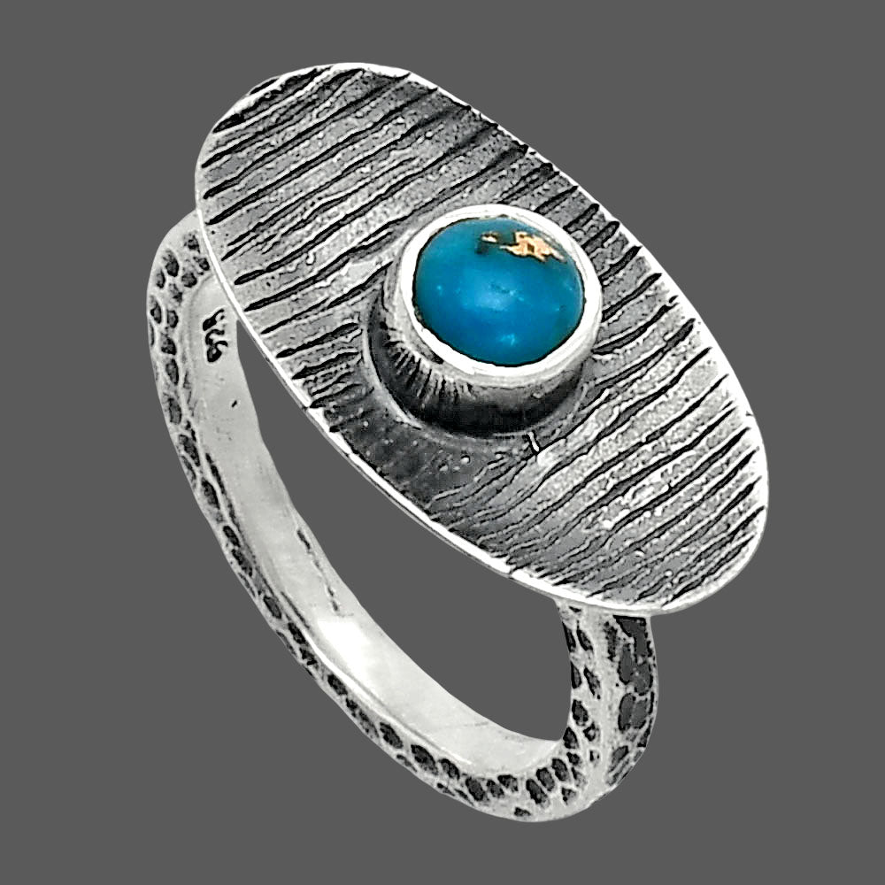Copper Blue Turquoise - Arizona Ring size-6 R-1573 SDR244244