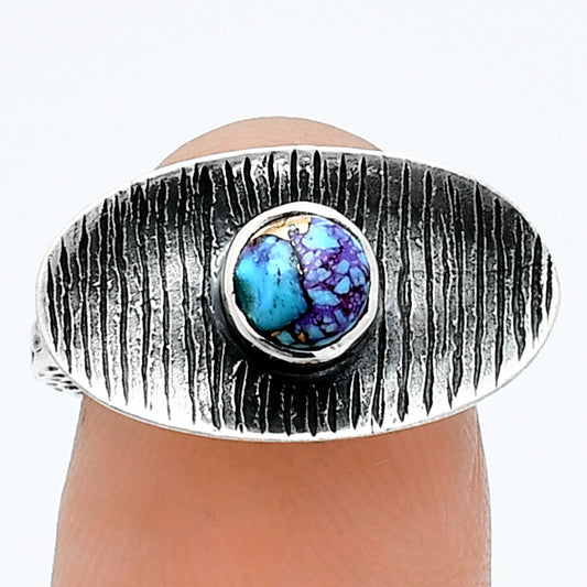 Kingman Purple Dahlia Turquoise Ring size-6 R-1573 SDR244256