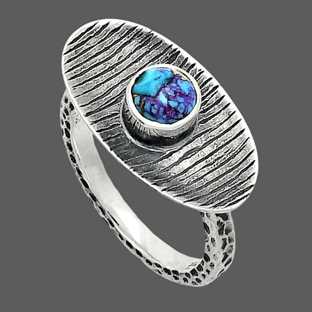 Kingman Purple Dahlia Turquoise Ring size-6 R-1573 SDR244256