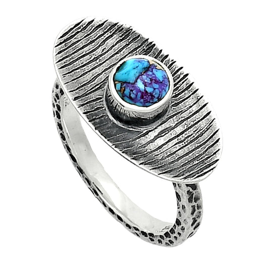 Kingman Purple Dahlia Turquoise Ring size-6 R-1573 SDR244256