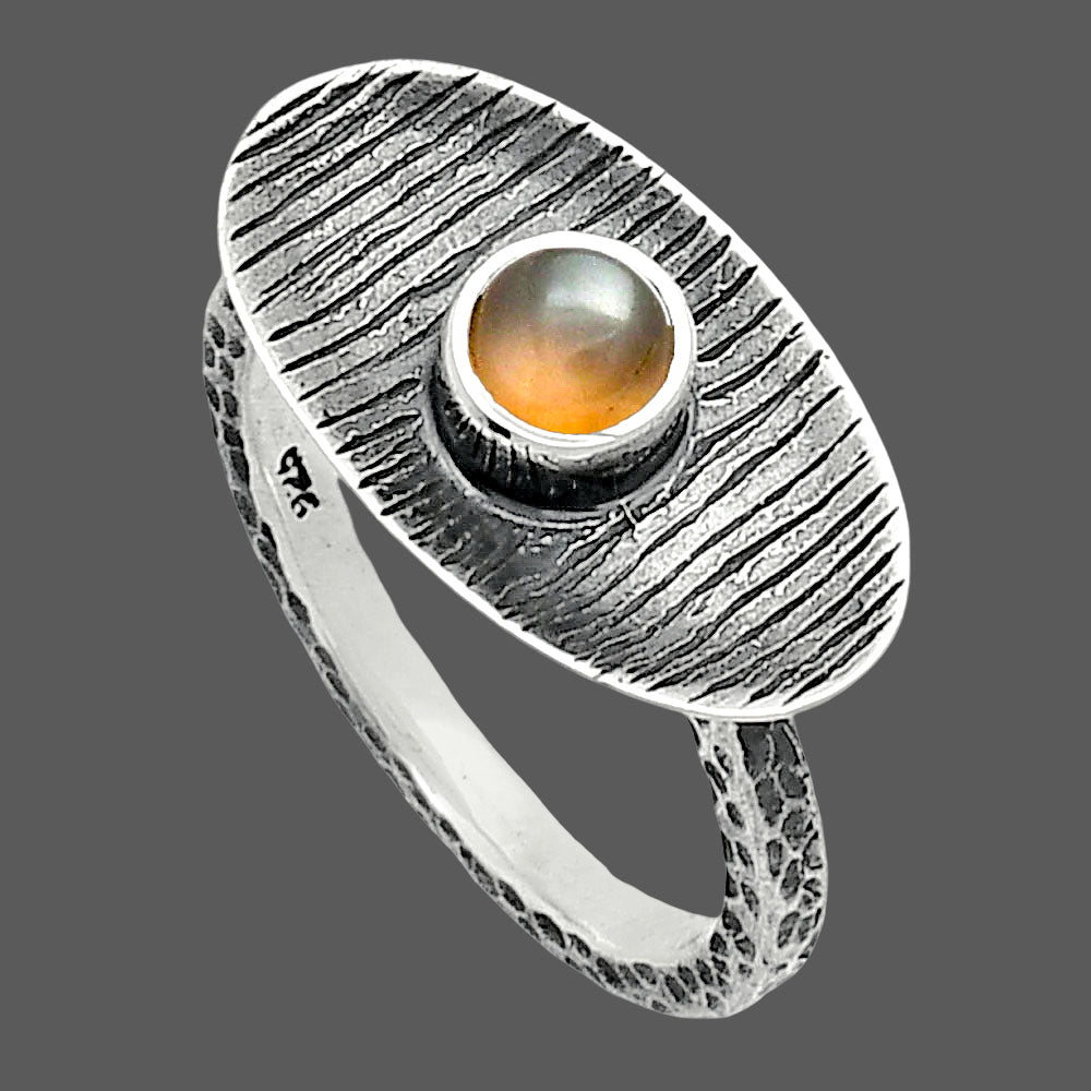 Natural Peach Moonstone Ring size-8 R-1573 SDR244263