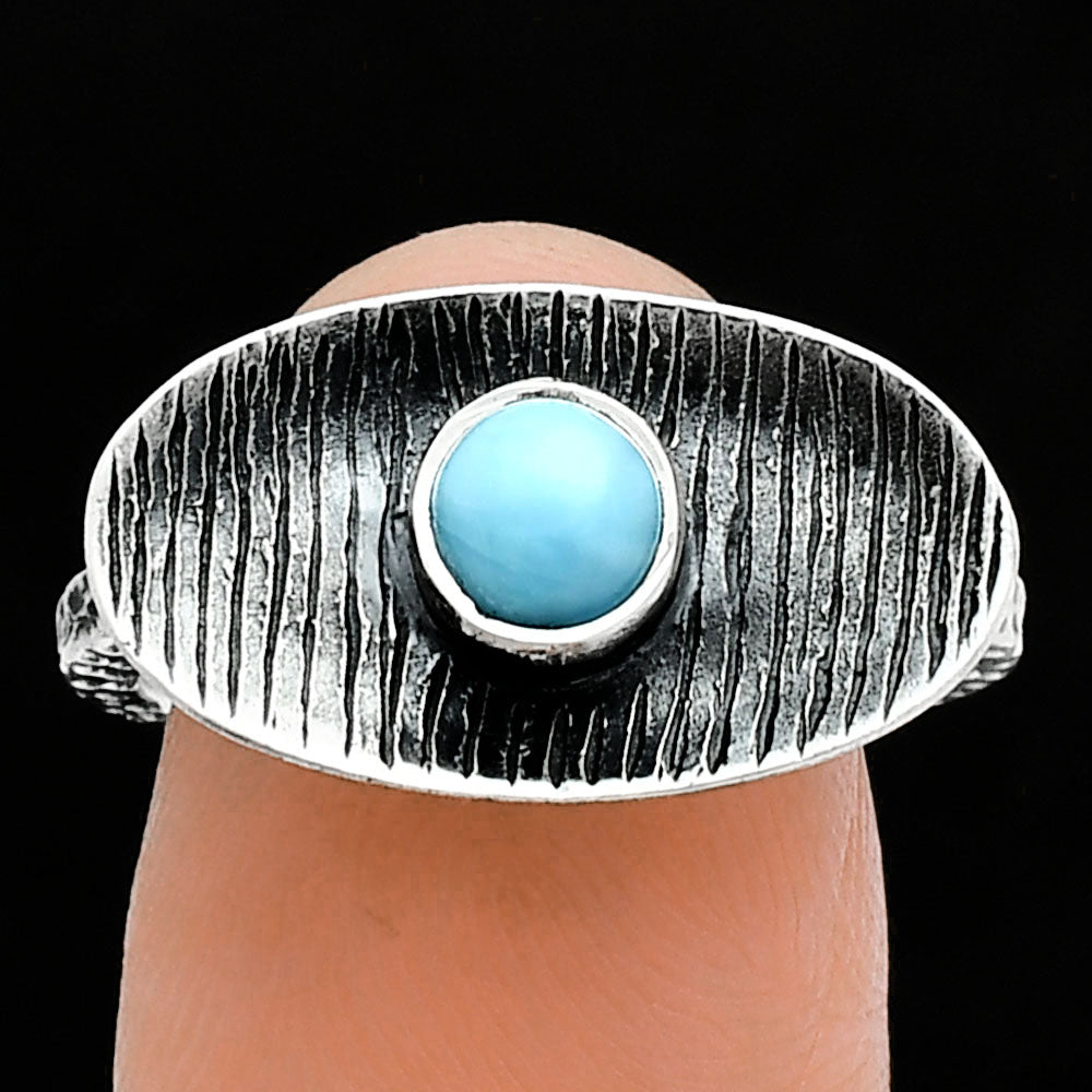 Natural Larimar (Dominican Republic) Ring size-8 R-1573 SDR244271